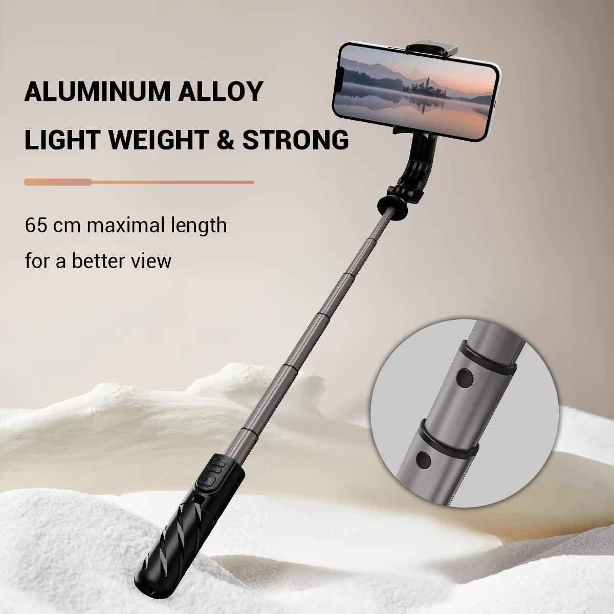 C07 360° Gimbal Selfie Stick for Instagram – 65CM Extension