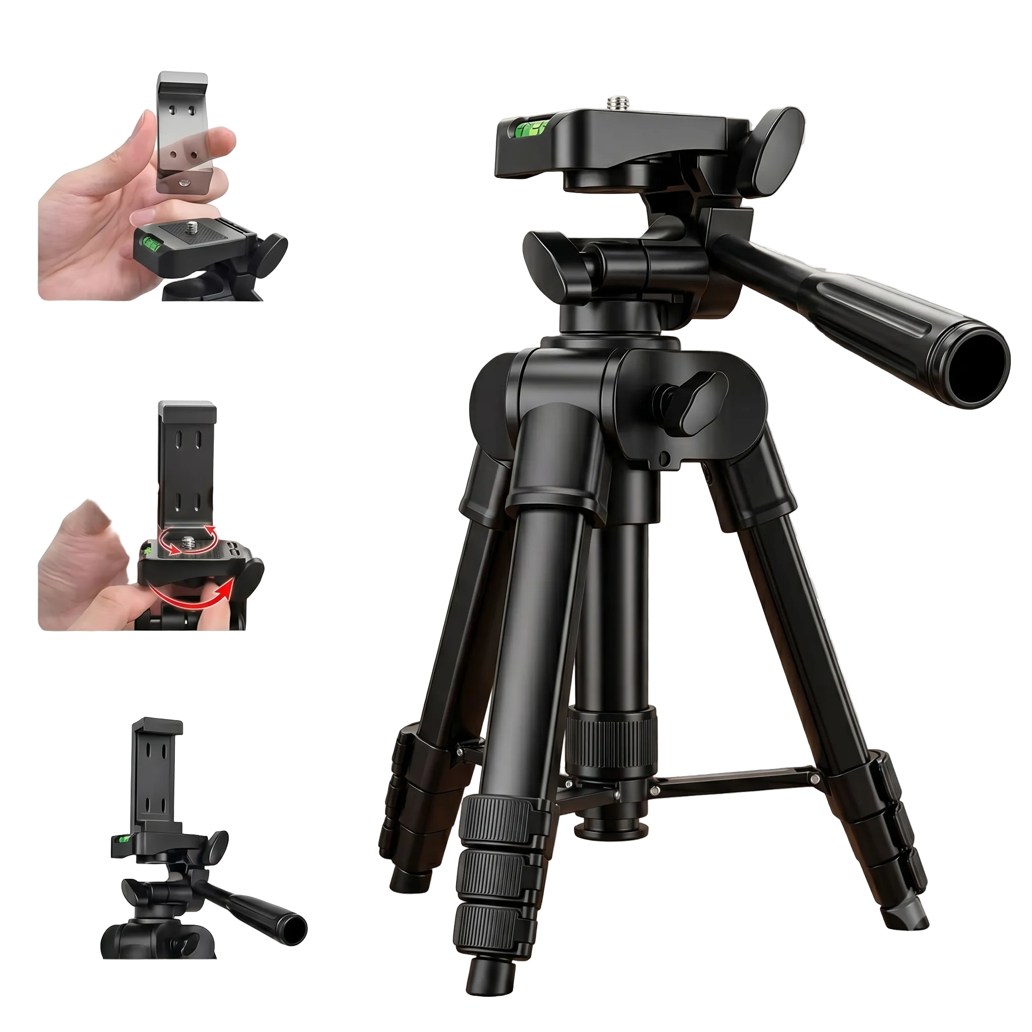 Multi-Function Livestream Tripod Stand with Detachable Bluetooth Remote & Phone Holder