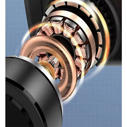 Close-up of a mechanical component with copper coils on a blue grid background