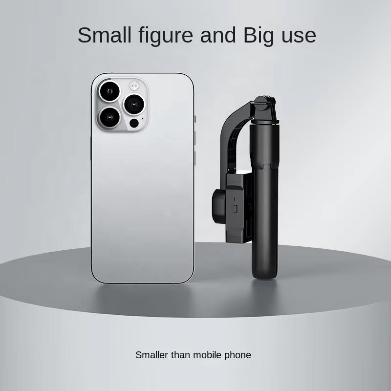 Small black handheld device next to a smartphone on a gray background with text 'Small figure and Big use'.